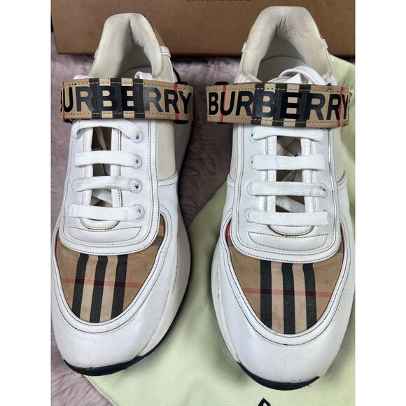 Burberry Ronnie Mens Low Check Sneakers | EU 41 | Archive Beige/White | COA - Picture 3 of 12